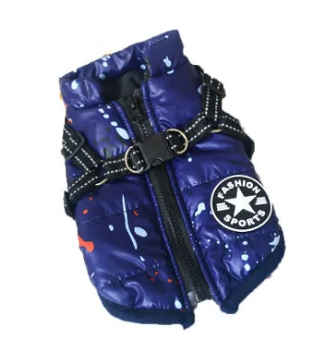 Dog Clothes Chest Back Integrated Cotton Vest Pet Cotton Clothes Winter Clothes