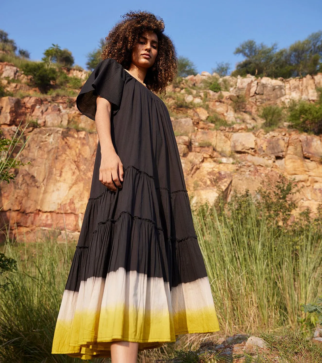 Dusty Ink Midi Dress