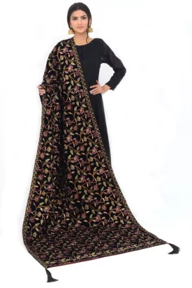 Ellena Fancy Embroidered Shawl Black - SH223