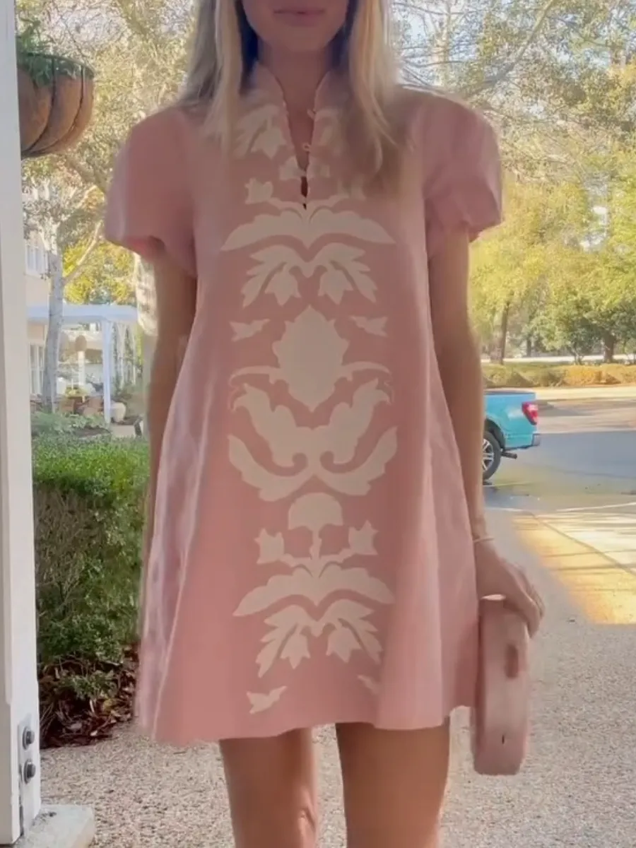 Embroidered Floral Mini Dress