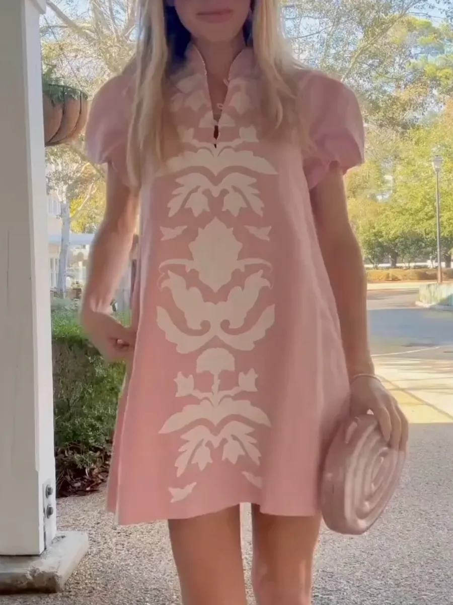 Embroidered Floral Mini Dress