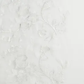 Embroidered Mesh With Sequins - BRIGITTE - 023 - White