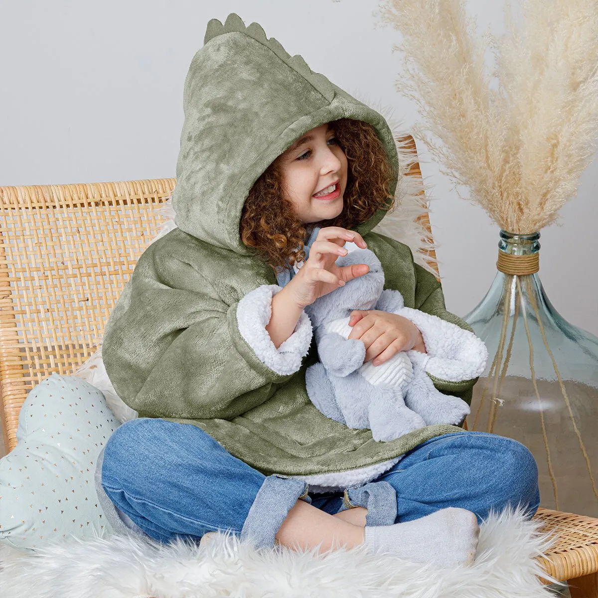 Felpa plaid dinosauro colore verde | rohome