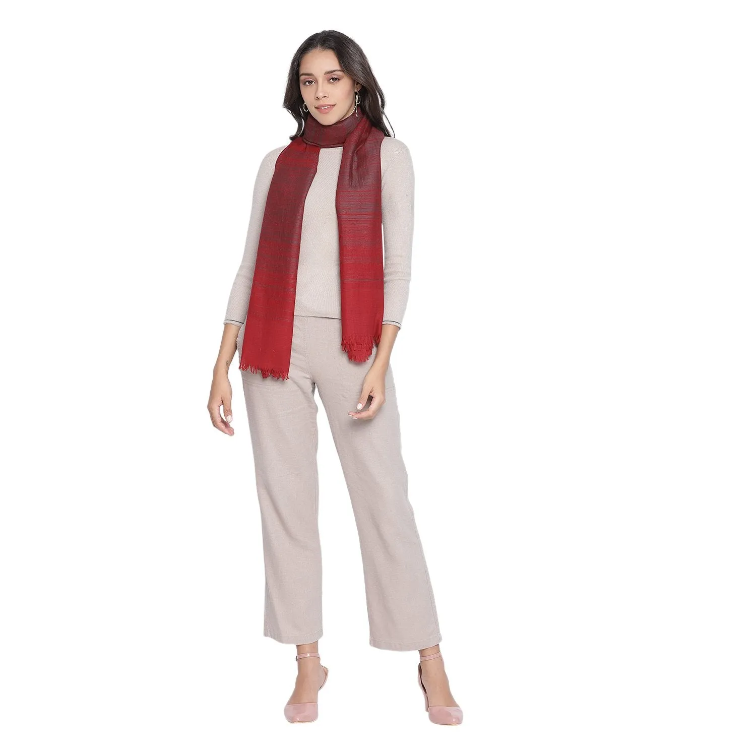 Floral Tree Animal Woolen Shawl