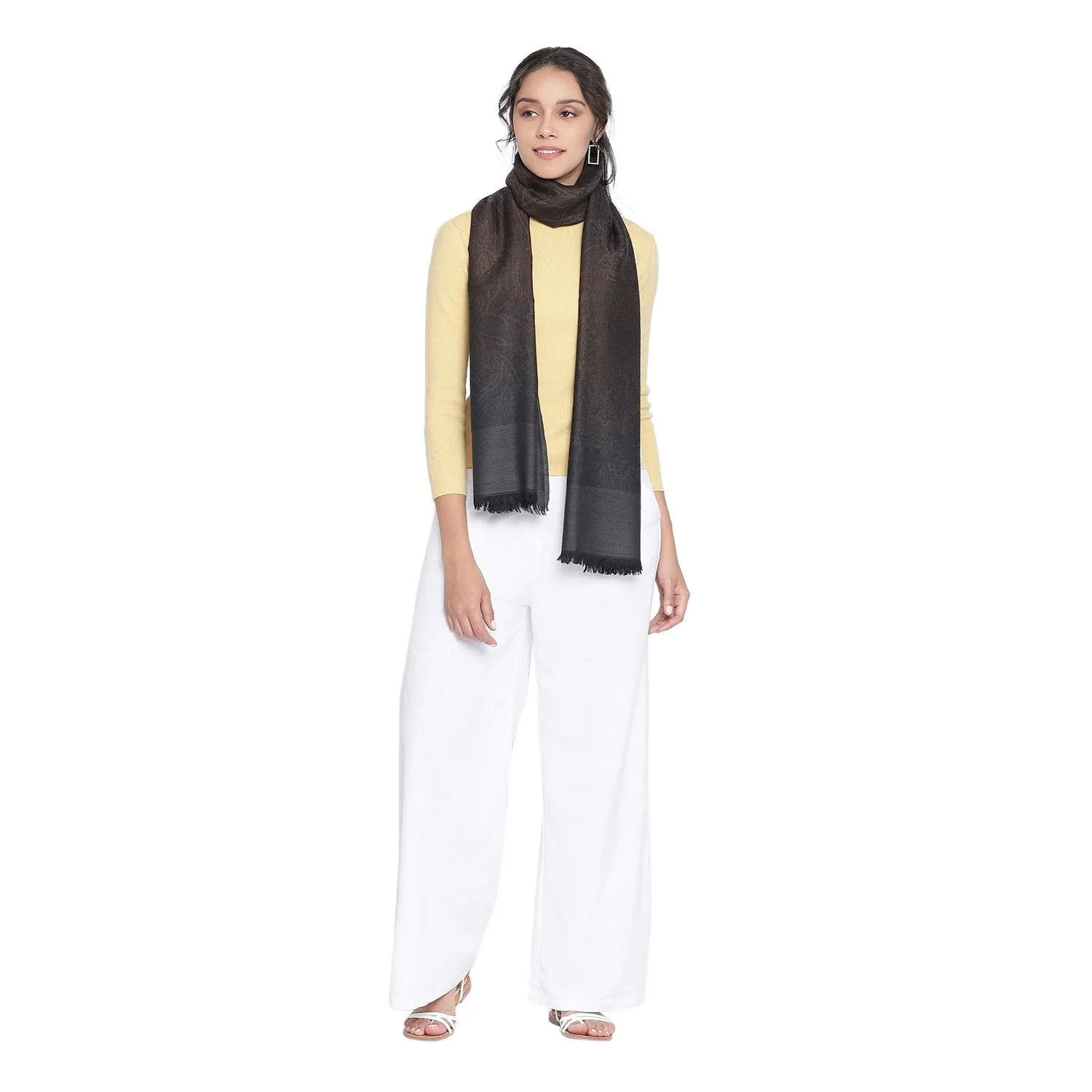 Floral Tree Animal Woolen Shawl