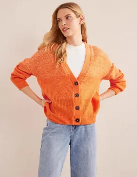 Fluffy Cardigan-Orange Ombre