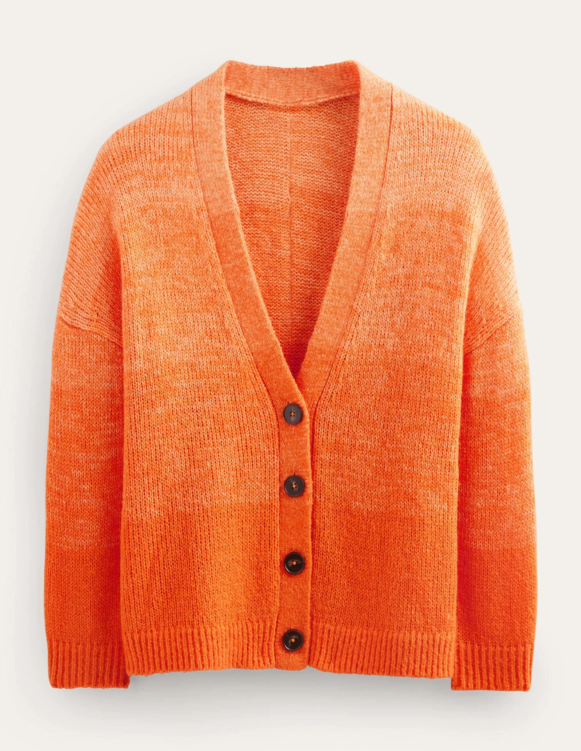Fluffy Cardigan-Orange Ombre