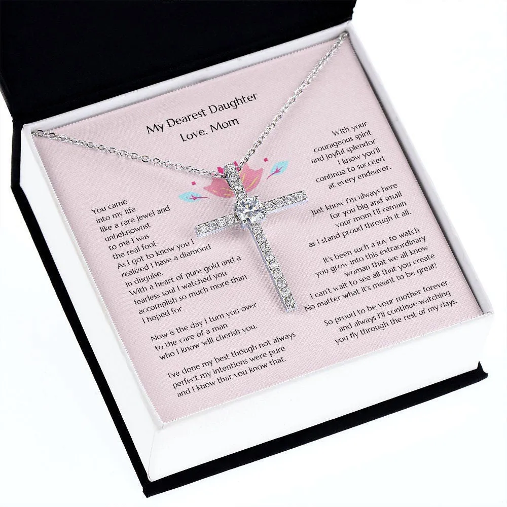 Gift for Bride, Necklace for Bride, Mom To Daughter Wedding, Cross for Bride, Gift from Mom, Gift from Mother of the Bride, Mother Daughter