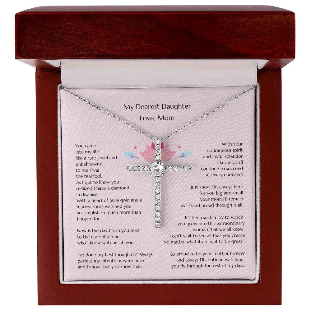Gift for Bride, Necklace for Bride, Mom To Daughter Wedding, Cross for Bride, Gift from Mom, Gift from Mother of the Bride, Mother Daughter