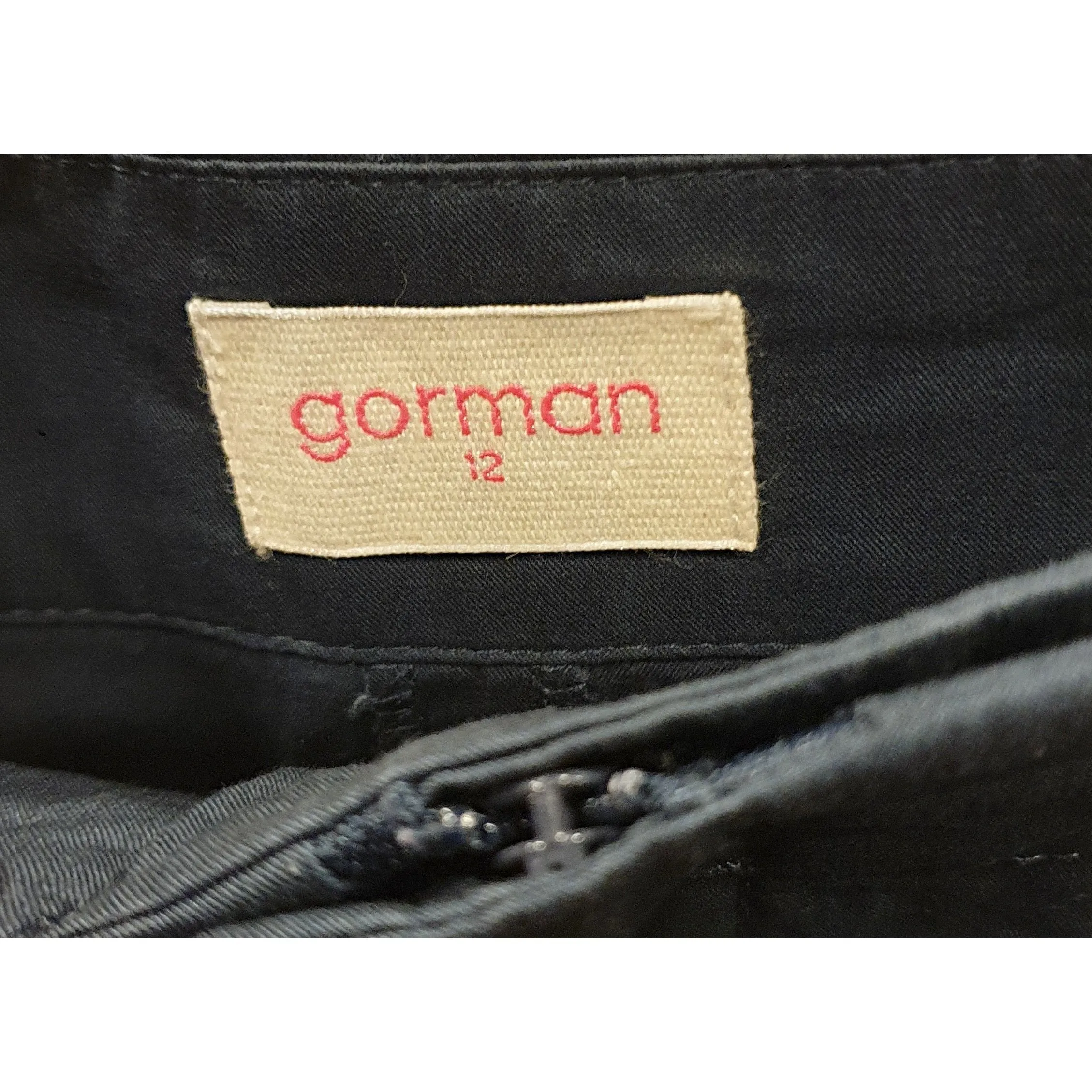 Gorman navy cotton pencil skirt with rounded bottom hem size 12