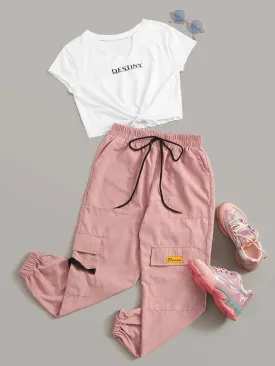 Graphic T-Shirt With Cargo Pants
