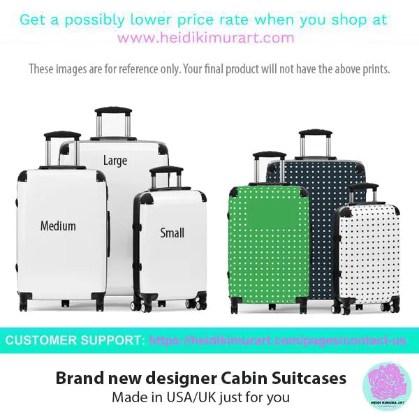 Green Camo Print Suitcases, Army Military Camouflaged Print Designer Suitcase Luggage (Small, Medium, Large)
