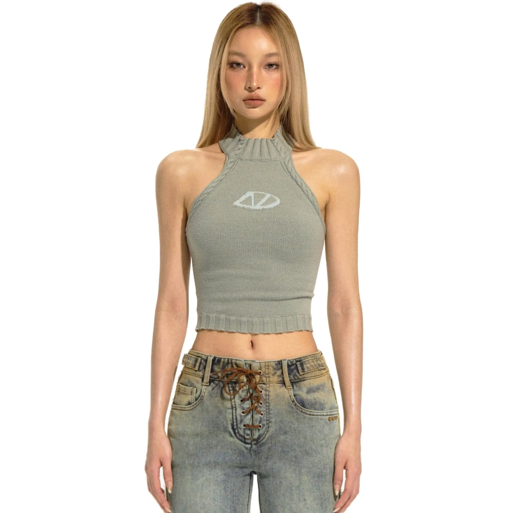 Green Goblet Halter Top