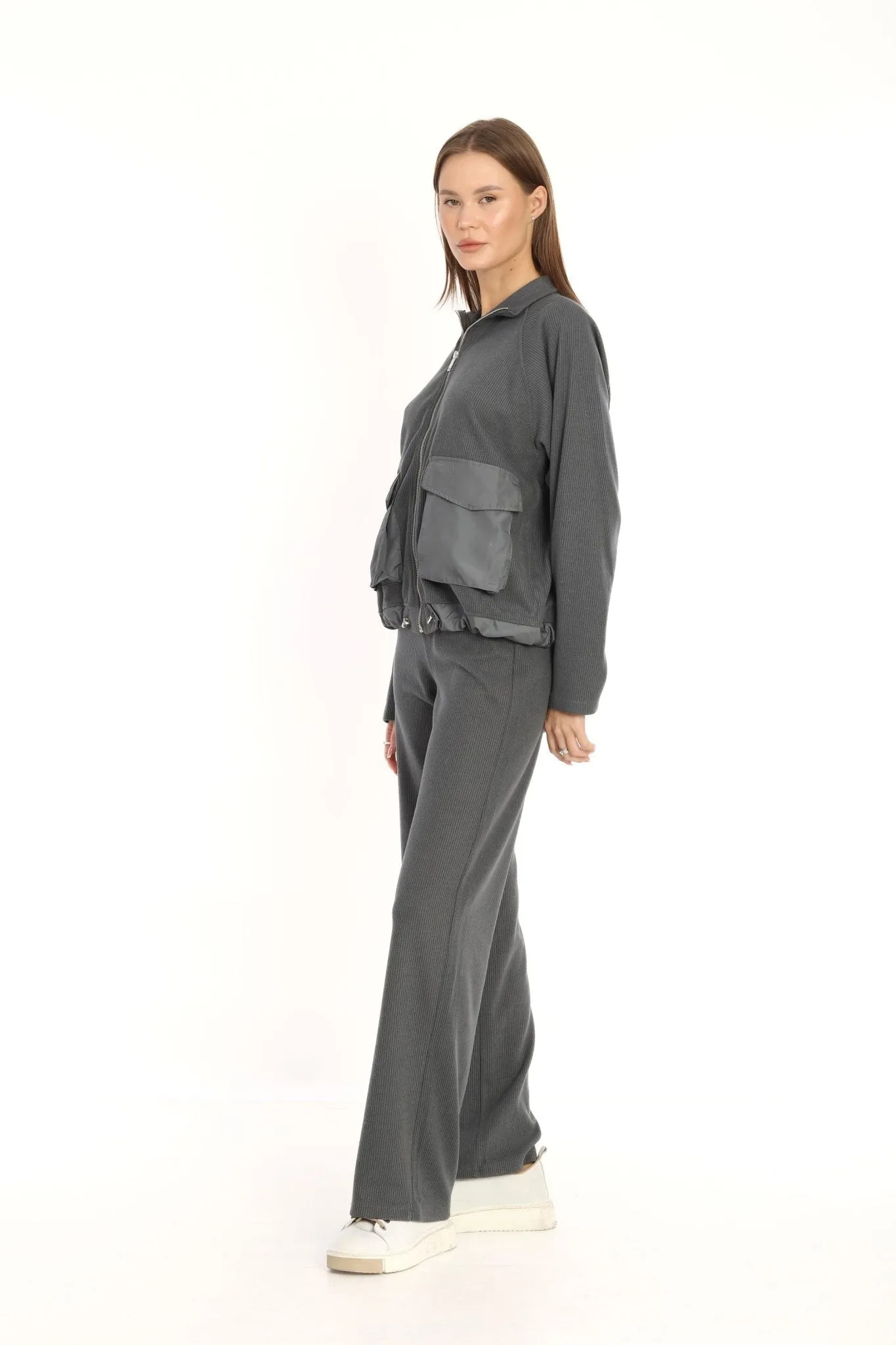 grey Knitwear Suit