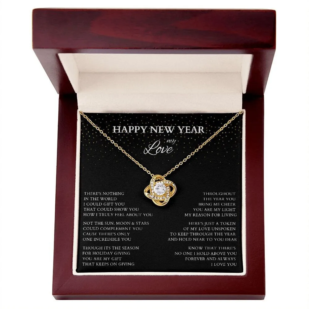 Happy New Year My Love Necklace, Love Gift with Original Poem for Wife or Lover, New Year Gift for Fiance, Wife to Be Holiday Gift