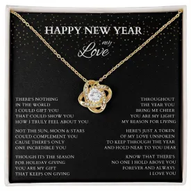 Happy New Year My Love Necklace, Love Gift with Original Poem for Wife or Lover, New Year Gift for Fiance, Wife to Be Holiday Gift