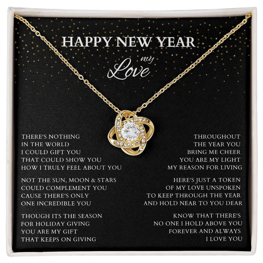 Happy New Year My Love Necklace, Love Gift with Original Poem for Wife or Lover, New Year Gift for Fiance, Wife to Be Holiday Gift