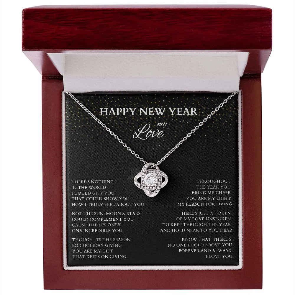 Happy New Year My Love Necklace, Love Gift with Original Poem for Wife or Lover, New Year Gift for Fiance, Wife to Be Holiday Gift