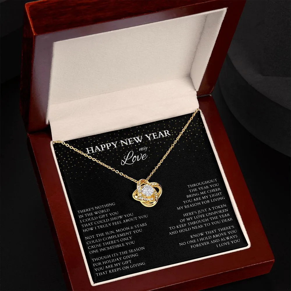 Happy New Year My Love Necklace, Love Gift with Original Poem for Wife or Lover, New Year Gift for Fiance, Wife to Be Holiday Gift