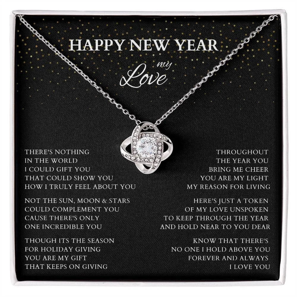 Happy New Year My Love Necklace, Love Gift with Original Poem for Wife or Lover, New Year Gift for Fiance, Wife to Be Holiday Gift