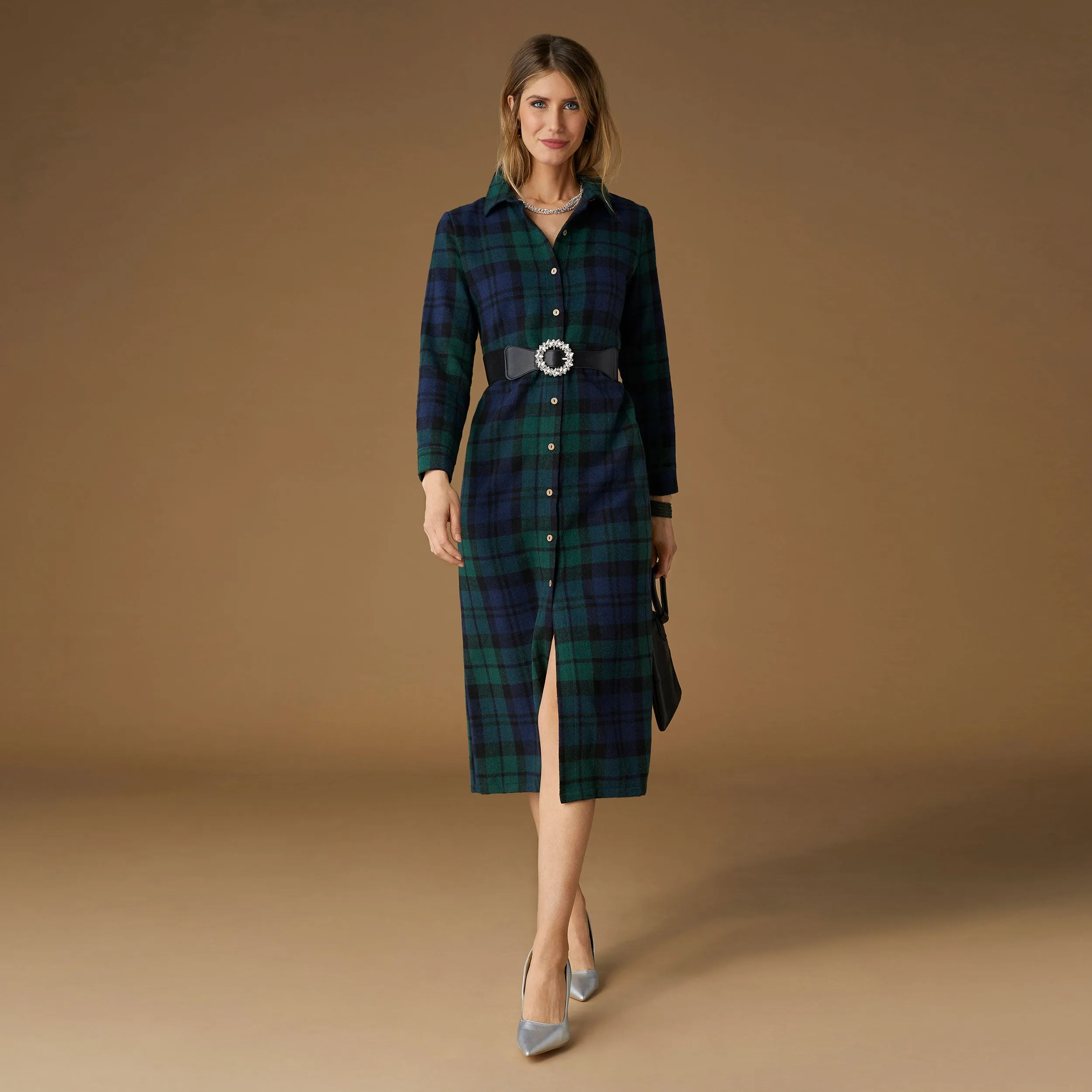 Harris Maxi Dress - Black Watch Plaid
