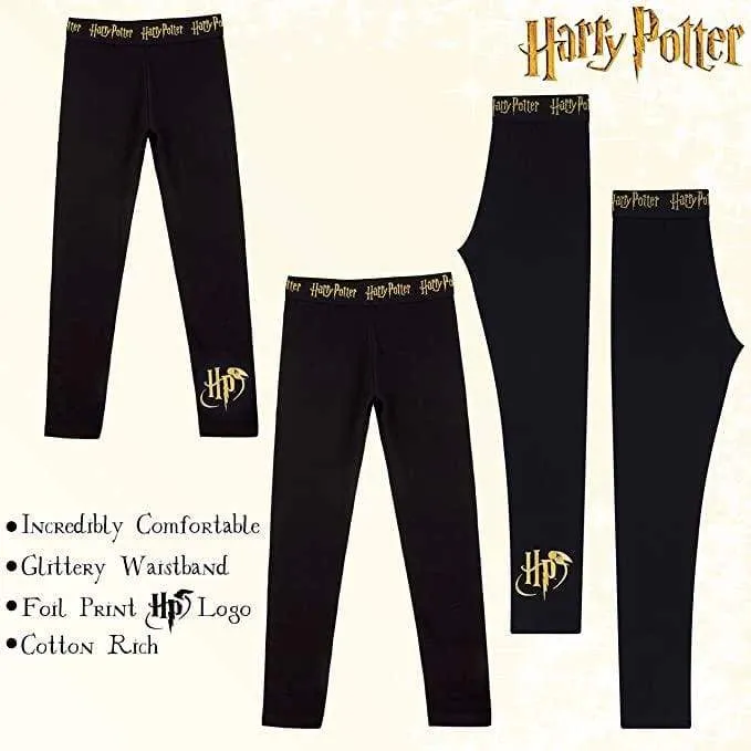Harry Potter Black Cropped Hoodie & Leggings Cotton Set for Girls & Teenager