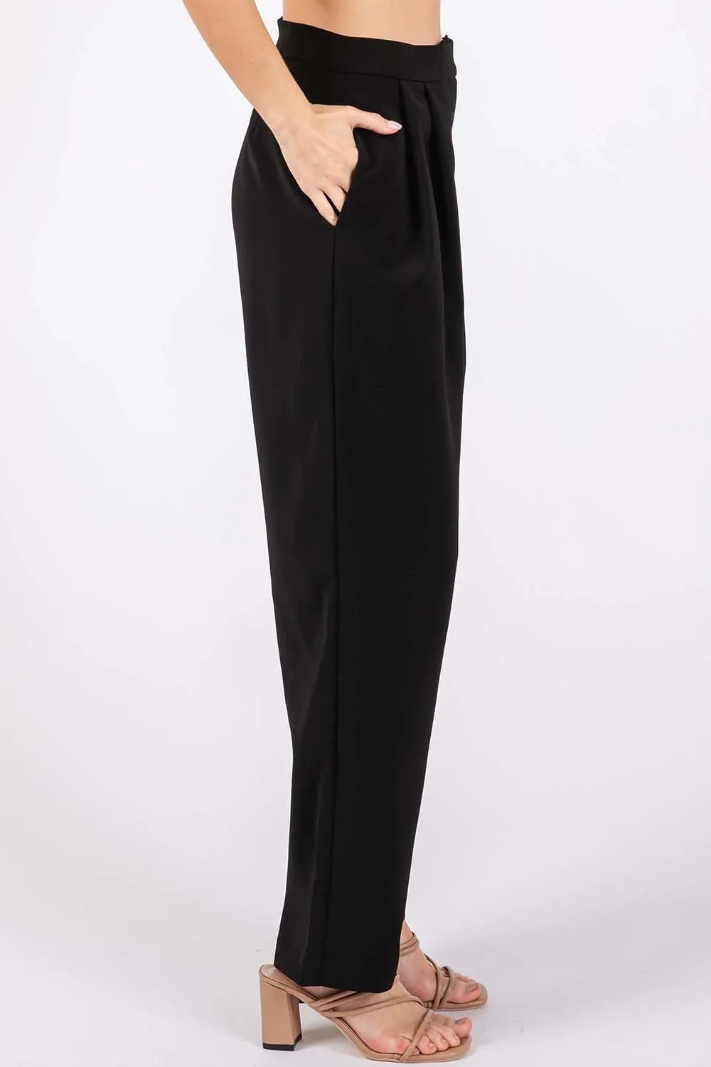 Hazel Blues® |  GeeGee High-Waisted Pleated Pants