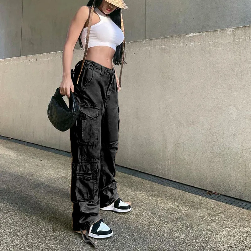 High waist loose wide leg retro dad jeans for women