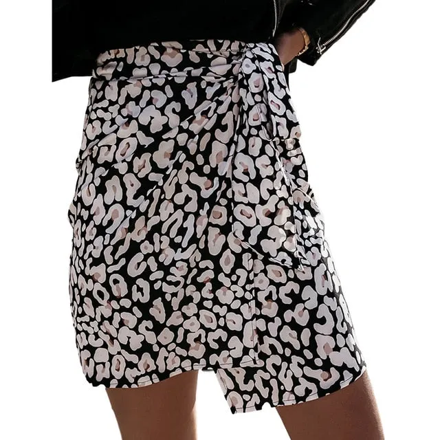 High Waist Mini Wrap Skirt
