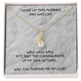 Humorous Gift, Forgiveness Gift, Girlfriend Apology Gift, Wife Apology Gift, I'm Sorry Gift, Consequence, Gold Alluring Necklace, Sorry Gift