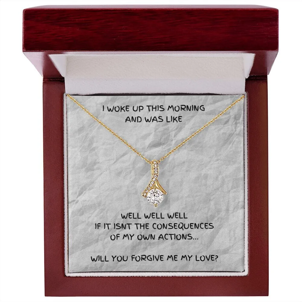 Humorous Gift, Forgiveness Gift, Girlfriend Apology Gift, Wife Apology Gift, I'm Sorry Gift, Consequence, Gold Alluring Necklace, Sorry Gift