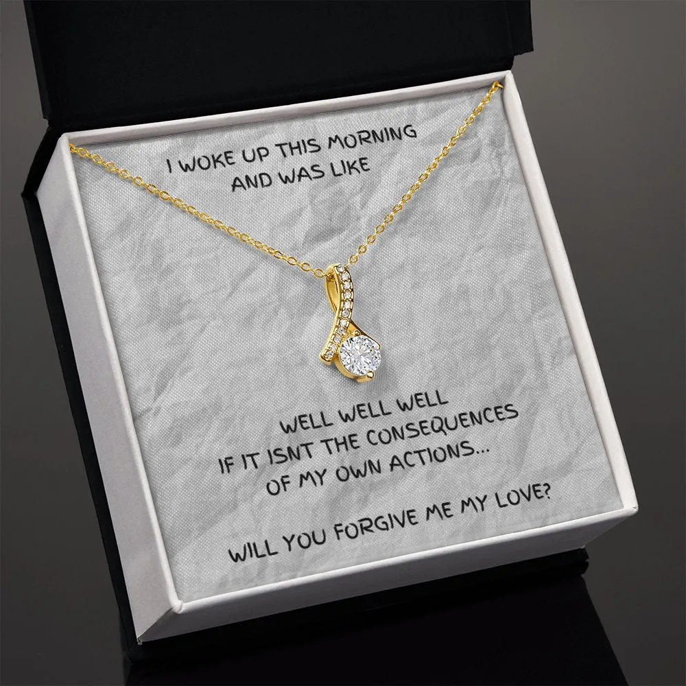Humorous Gift, Forgiveness Gift, Girlfriend Apology Gift, Wife Apology Gift, I'm Sorry Gift, Consequence, Gold Alluring Necklace, Sorry Gift