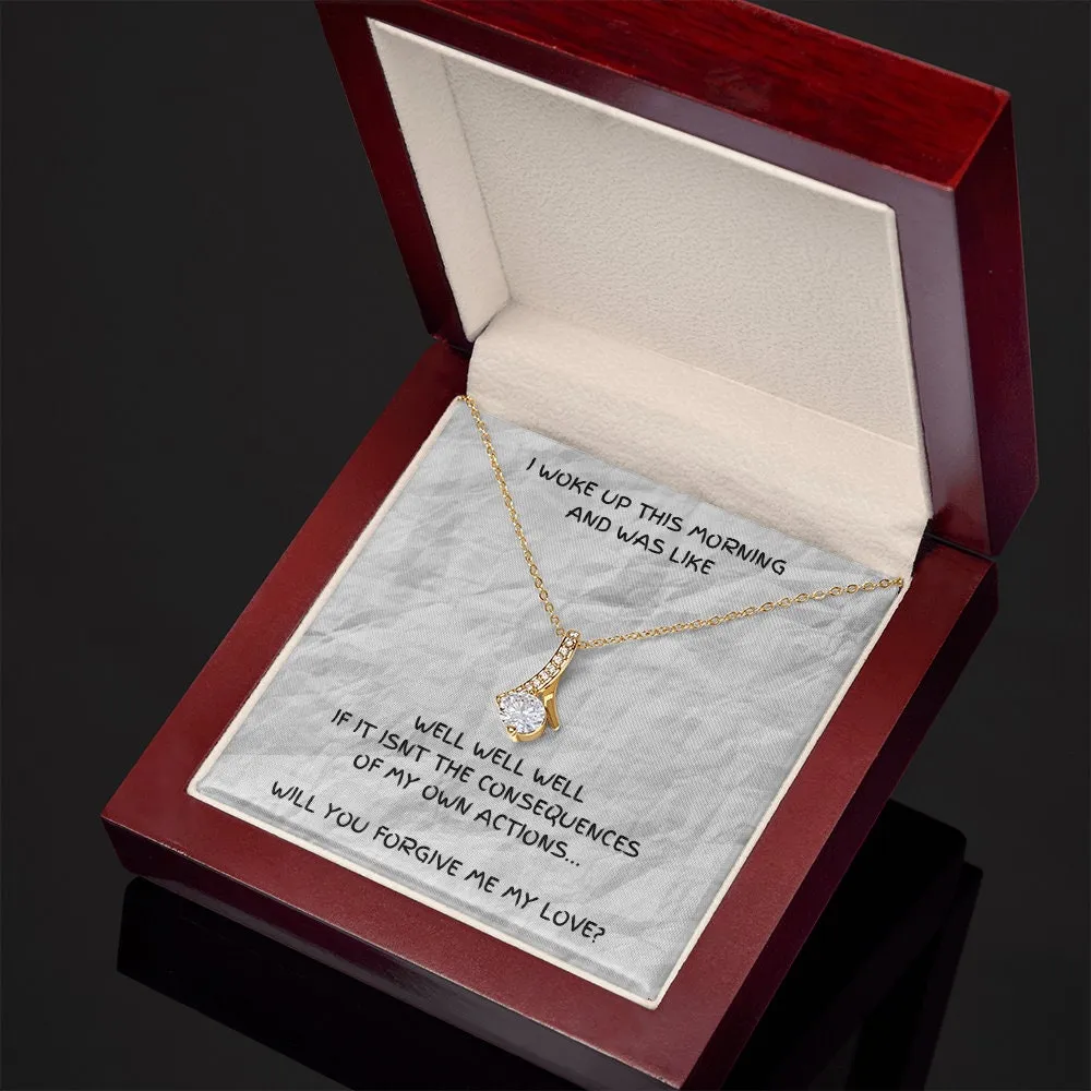 Humorous Gift, Forgiveness Gift, Girlfriend Apology Gift, Wife Apology Gift, I'm Sorry Gift, Consequence, Gold Alluring Necklace, Sorry Gift