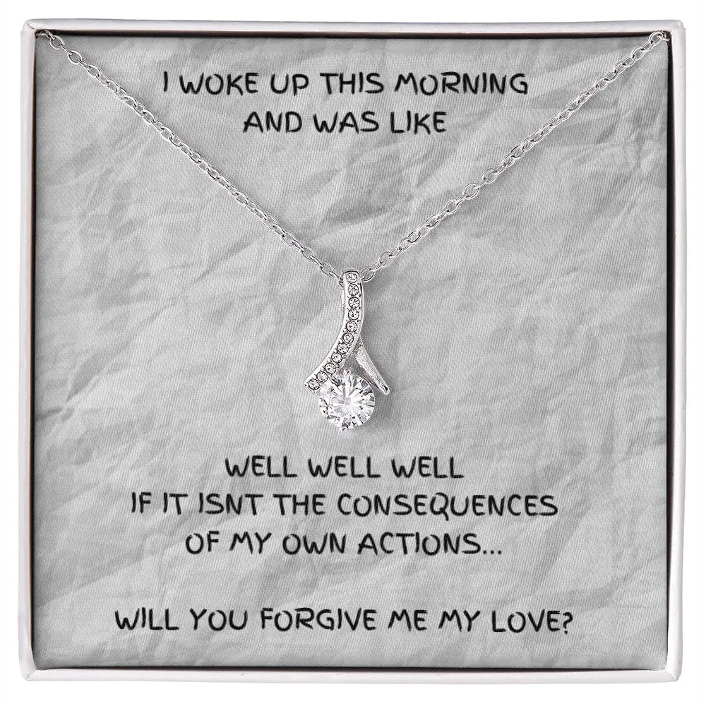 Humorous Gift, Forgiveness Gift, Girlfriend Apology Gift, Wife Apology Gift, I'm Sorry Gift, Consequence, Gold Alluring Necklace, Sorry Gift