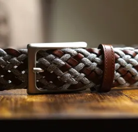 INTRECCIATA GREY 100% Leather Belt