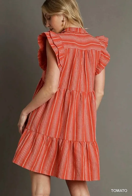 Jacquard Stripe Short Dress