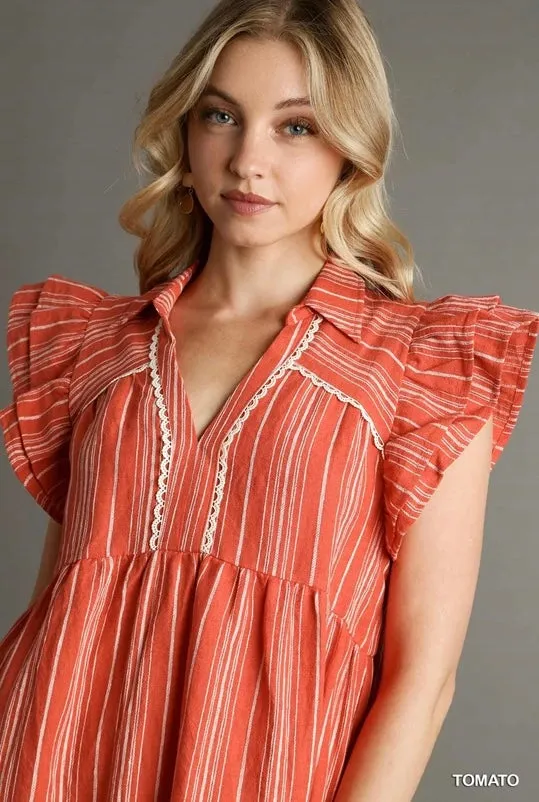 Jacquard Stripe Short Dress