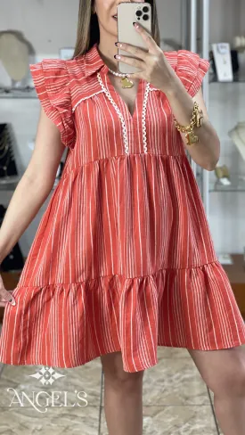 Jacquard Stripe Short Dress