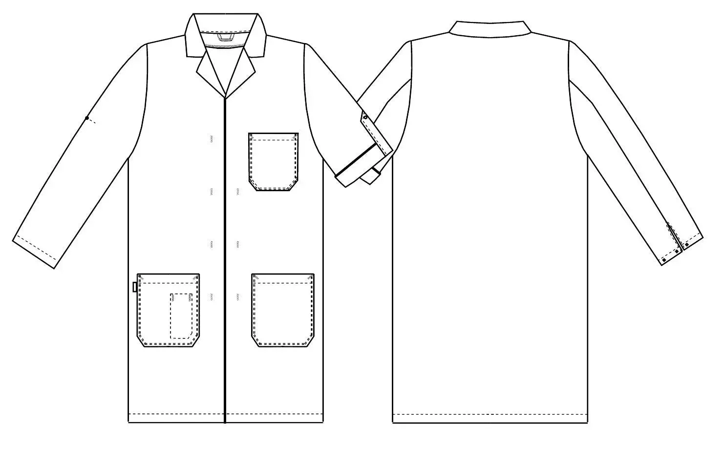 Kentaur Unisex Lab Coat w/Lapel Collar