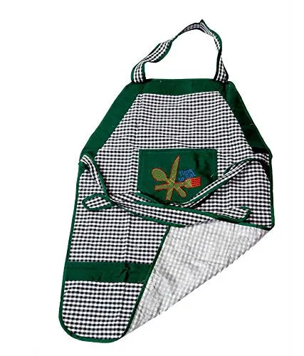 Kuber Industries Checked Design Cotton 2 Piece Apron - Multicolour