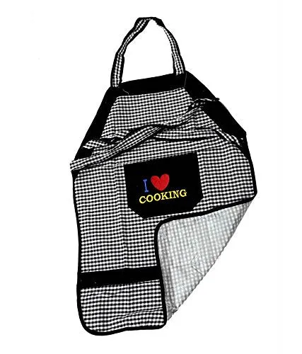 Kuber Industries Checked Design Cotton 2 Piece Apron - Multicolour
