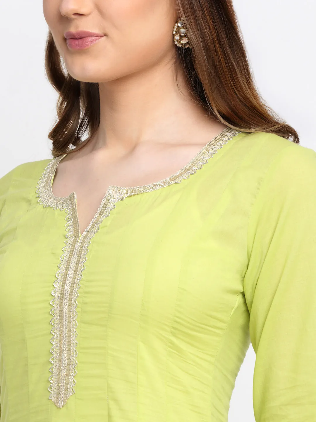 Lime Green Anarkali Kurti