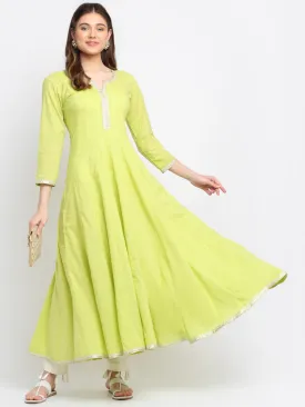 Lime Green Anarkali Kurti