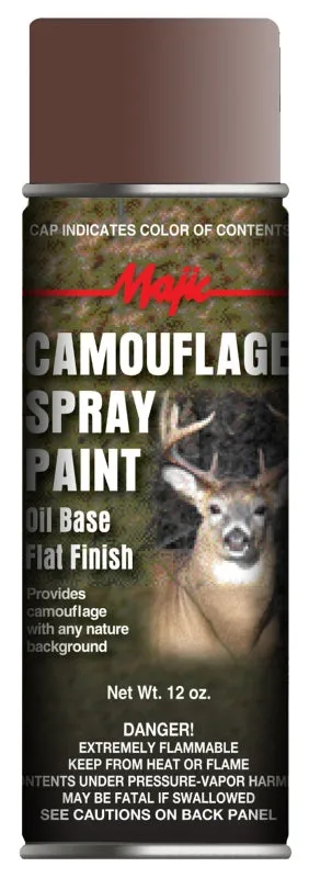 Majic Paints 8-20854-8 Camouflage Spray Paint, Flat, Earth Brown, 12 oz, Can :CAN: QUANTITY: 1