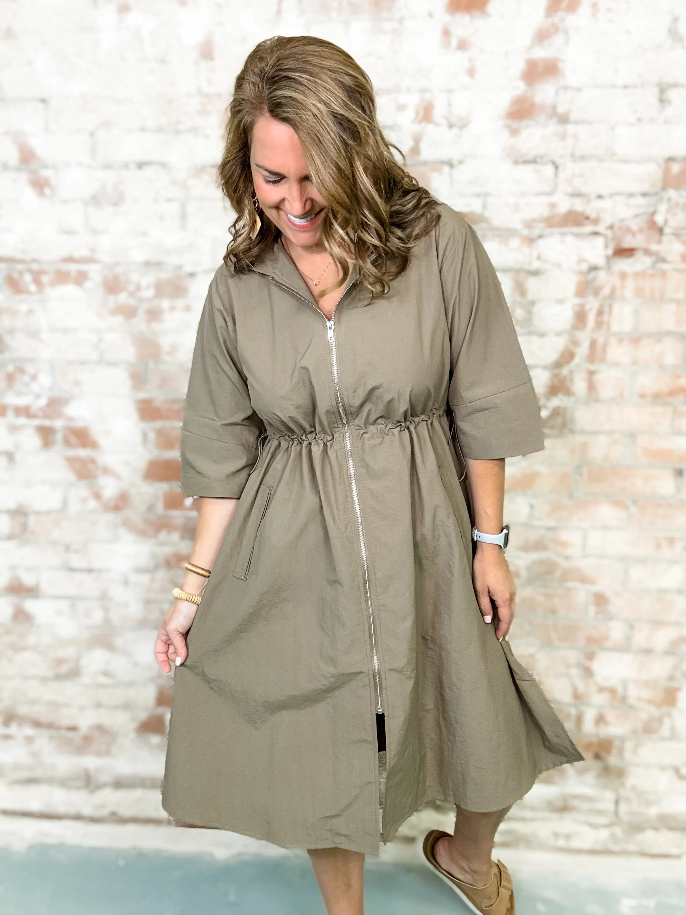 Marissa Zip Front Windbreaker Dress - FINAL SALE
