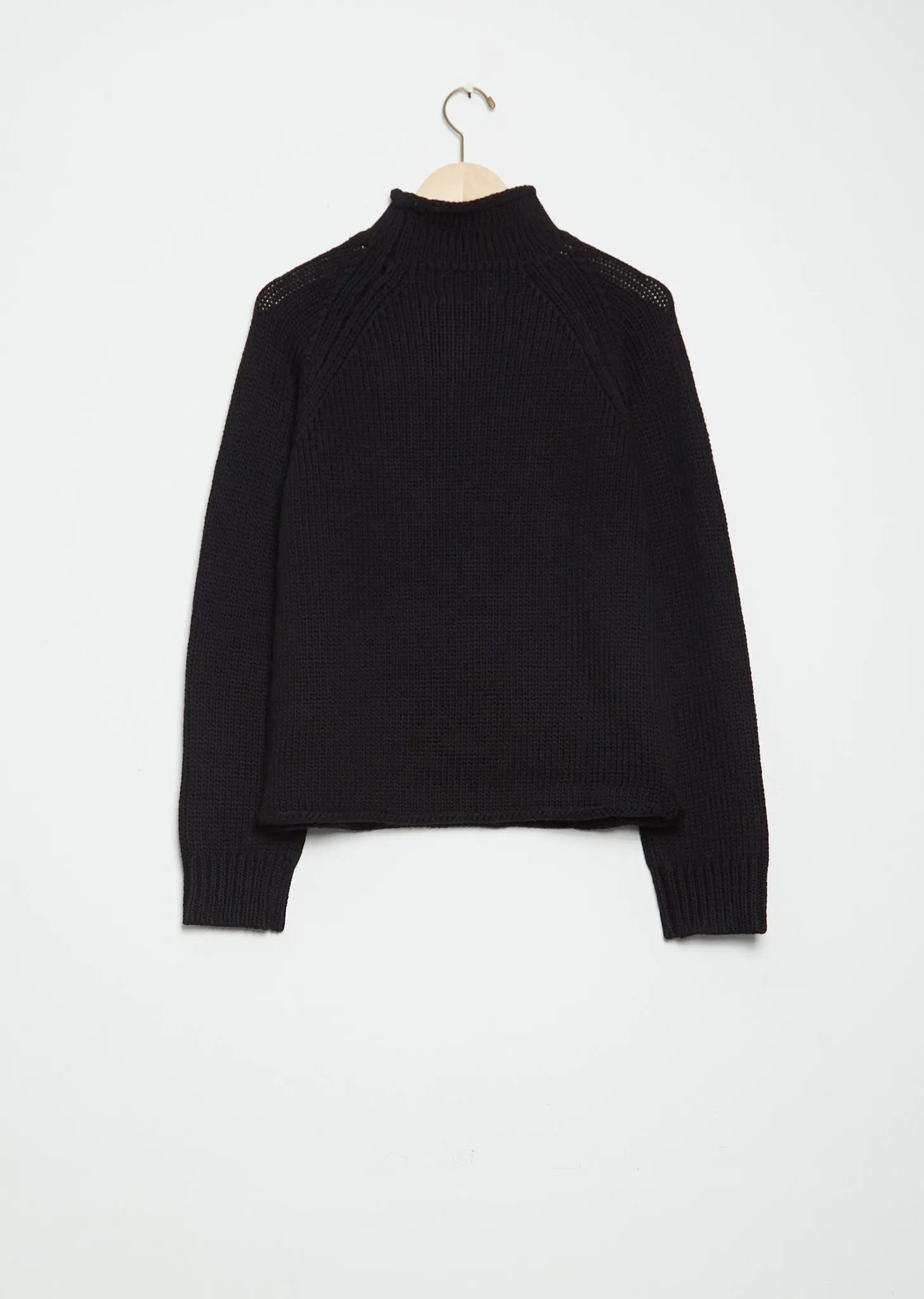 Merino Wool Rollneck — Black