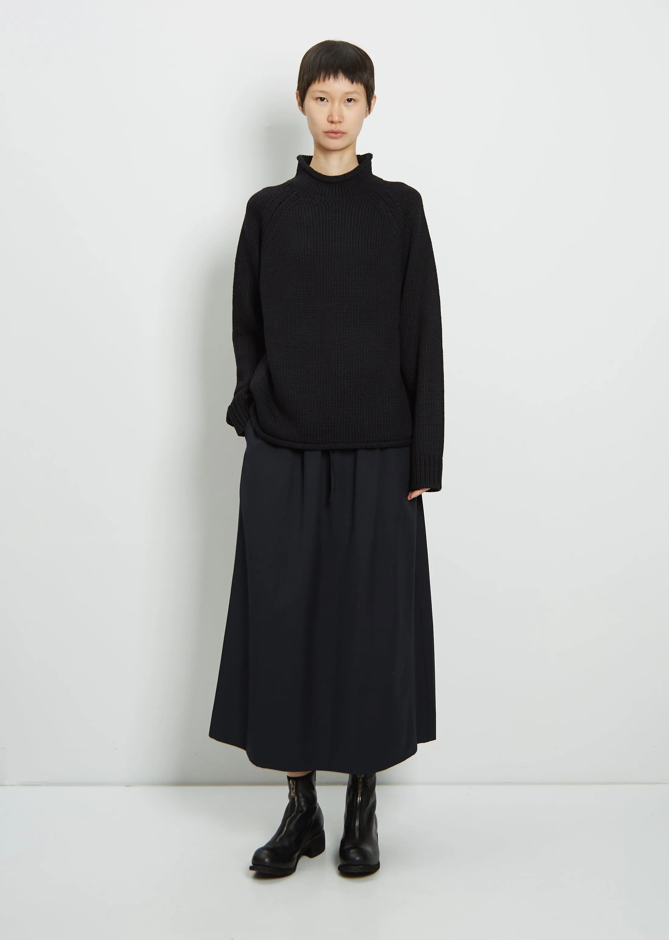 Merino Wool Rollneck — Black