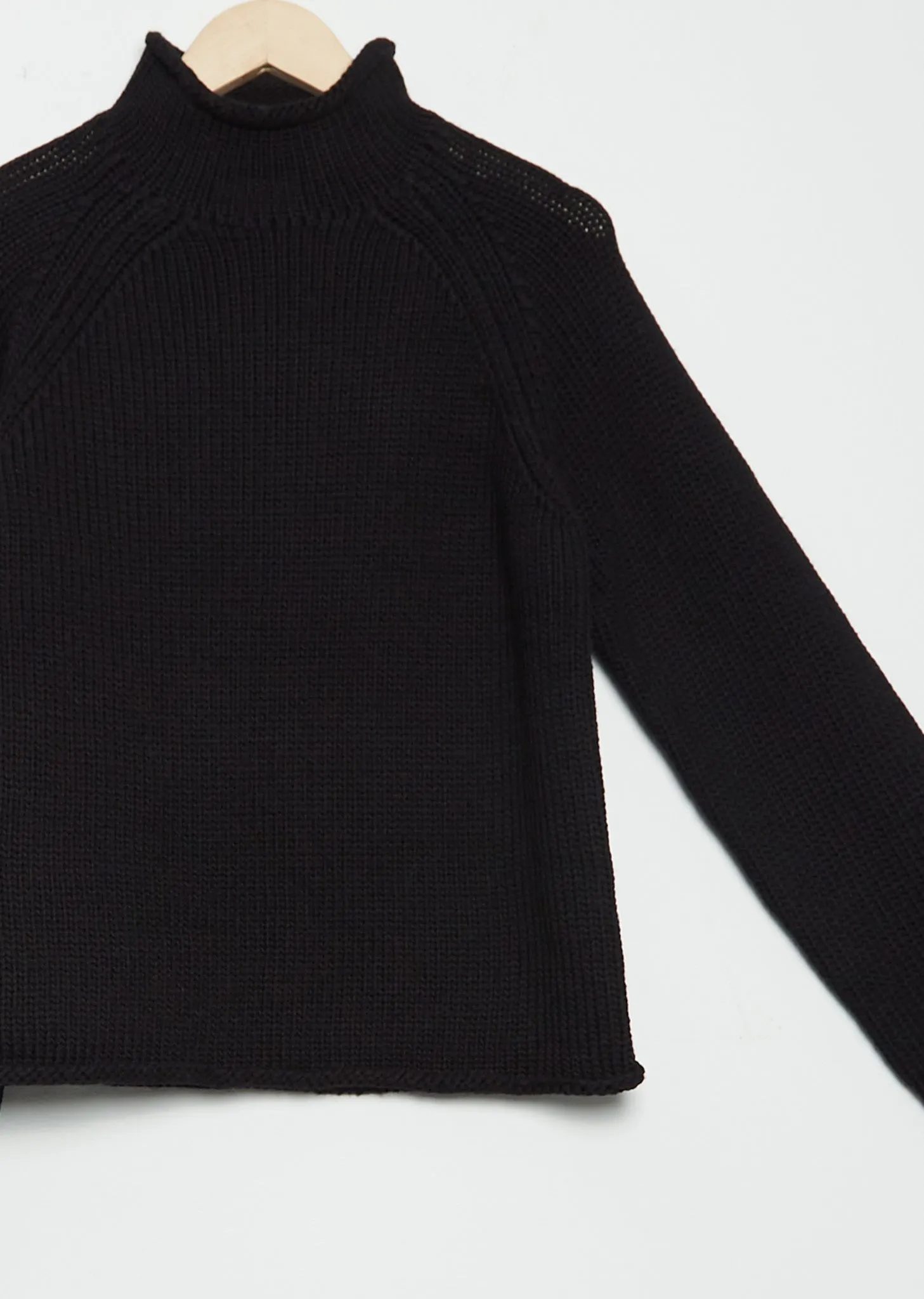 Merino Wool Rollneck — Black