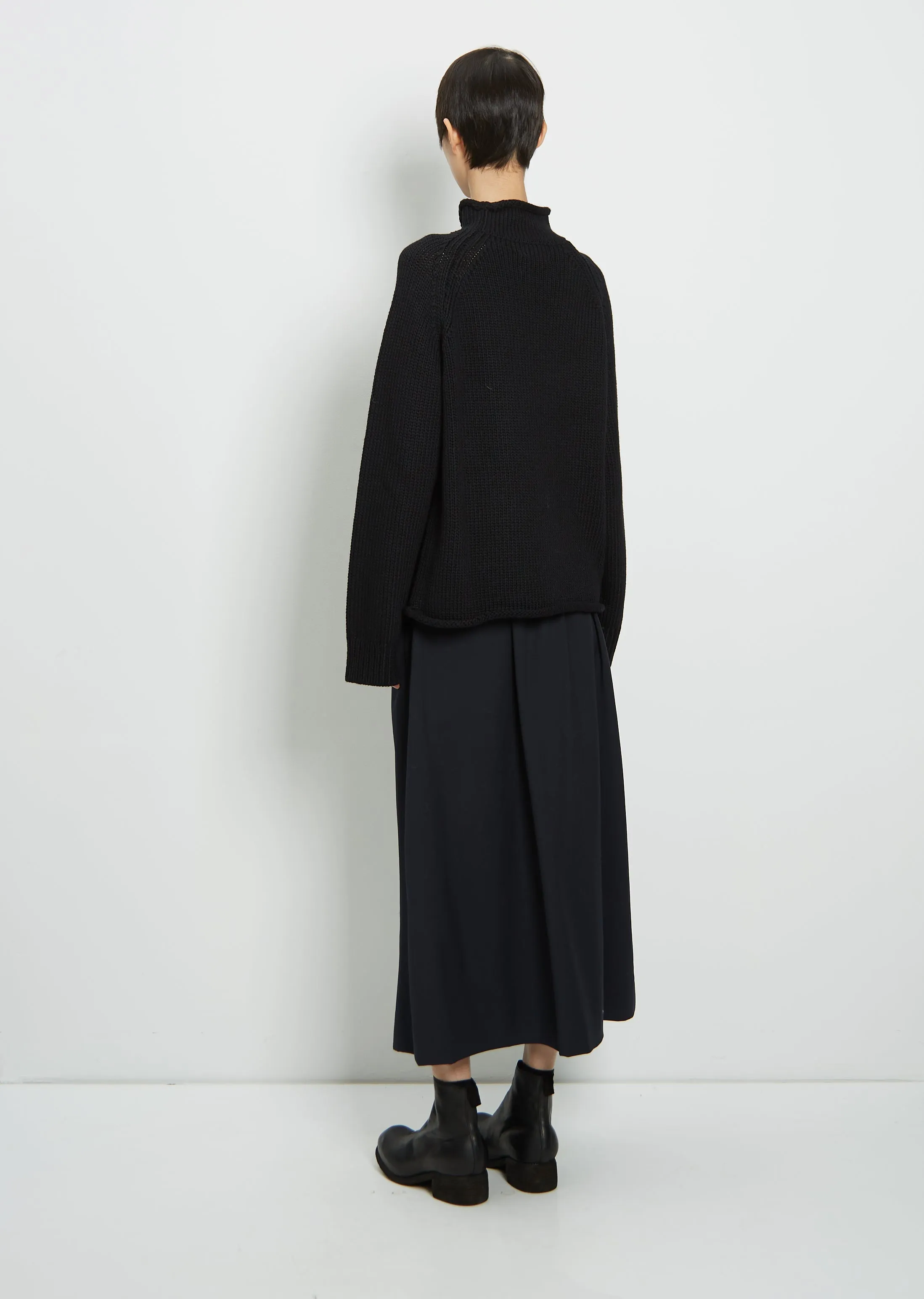 Merino Wool Rollneck — Black