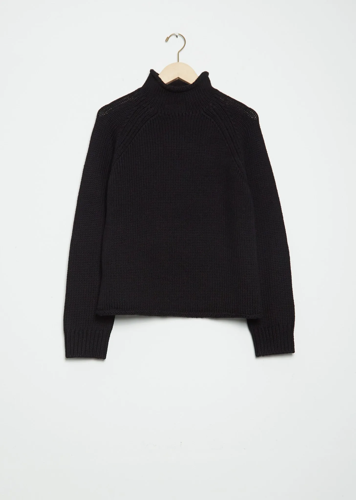 Merino Wool Rollneck — Black